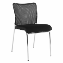 Zasadacia stolička, čierna/chróm, ALTAN