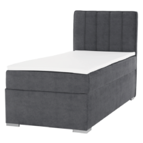 Boxspringová posteľ, jednolôžko, sivá, 90x200, pravá, AMIS
