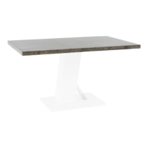 Jedálenský stôl, betón/biela matná, 138x90 cm, BOLAST