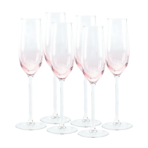 Poháre na šampanské, set 6 ks, 280 ml, ružová, CELESTE TYP 1