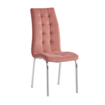 Jedálenská stolička, ružová Velvet látka/chróm, GERDA NEW