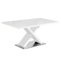 Jedálenský stôl, biela s vysokým leskom HG, 160x90 cm, FARNEL