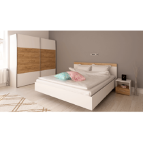 Spálňový komplet (posteľ 160x200 cm), biela/dub artisan, GABRIELA