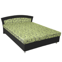 Manželská posteľ s úložným priestorom, molitánová, čierna - zelená, BRIGITA