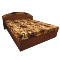 Manželská posteľ, s molitánovými matracmi, hnedá/vzor, PETRA