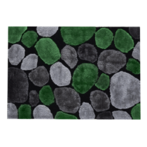 Koberec, zelená/sivá/čierna, 80x150, PEBBLE TYP 1
