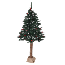 Vianočný stromček so šiškami na pníku, posnežený, 180 cm, PNIK TYP 2