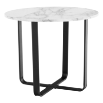 Konferenčný stolík, biely mramor/čierny kov, SALINO