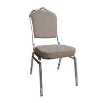 Stohovateľná stolička, béžová/vzor/chróm, ZINA 3 NEW