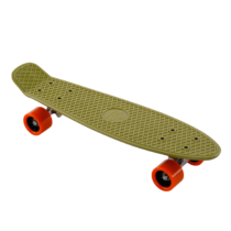 Skateboard, pennyboard, army zelená/oranžová, TESAL